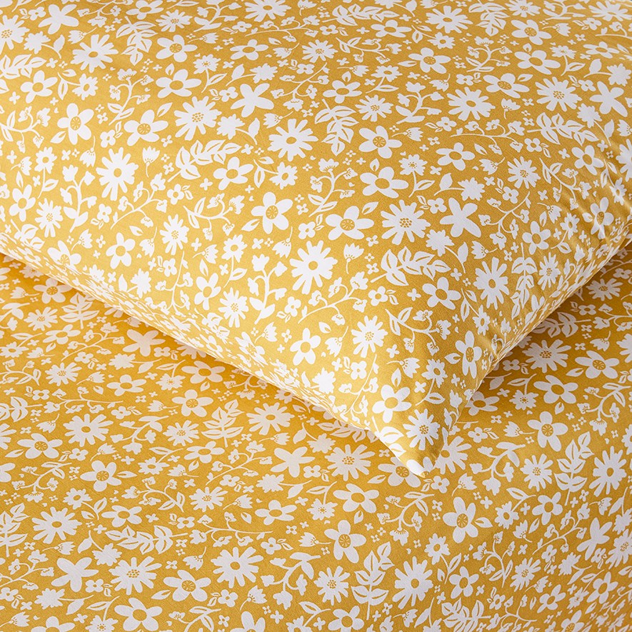 Adairs Kids Harmony Floral Mustard Fitted Sheet Set Adairs