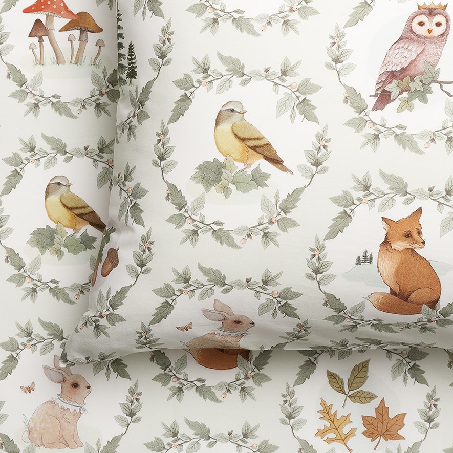 Adairs Kids Fleur Harris Storytime Organic Cotton Fitted Sheet Set