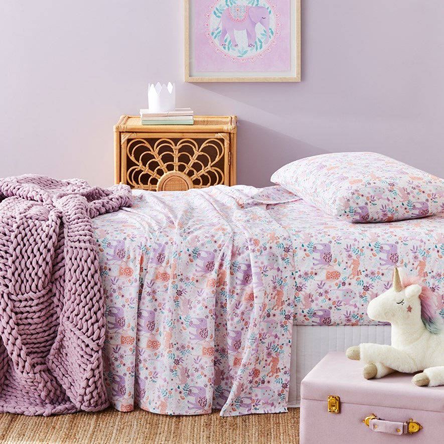 Adairs Kids Pretty Jungle Multi Sheet Set Adairs