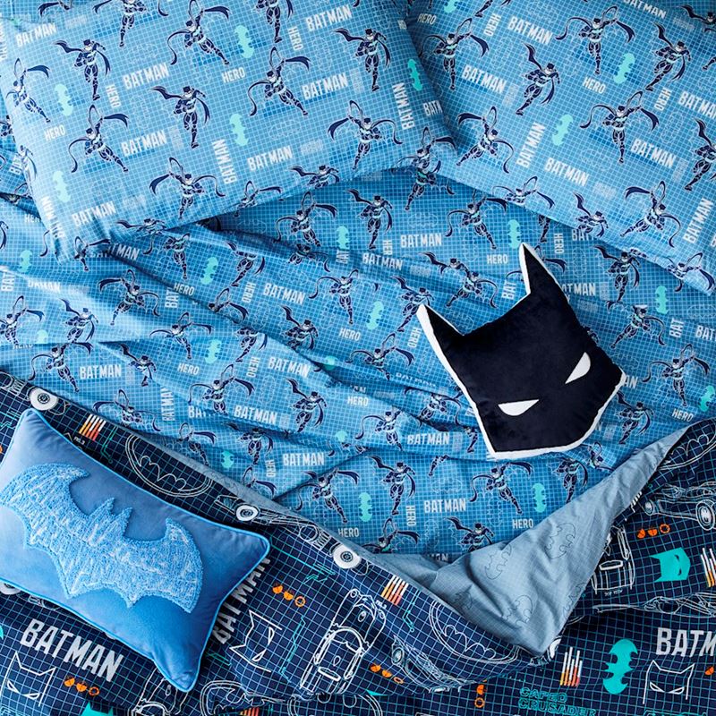 BATMAN Bat-Tech Fitted Blue Steel Sheet Set
