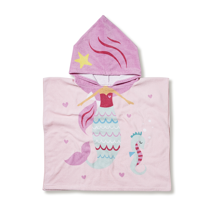 Adairs Kids Hooded Mermaid Beach Towel Adairs