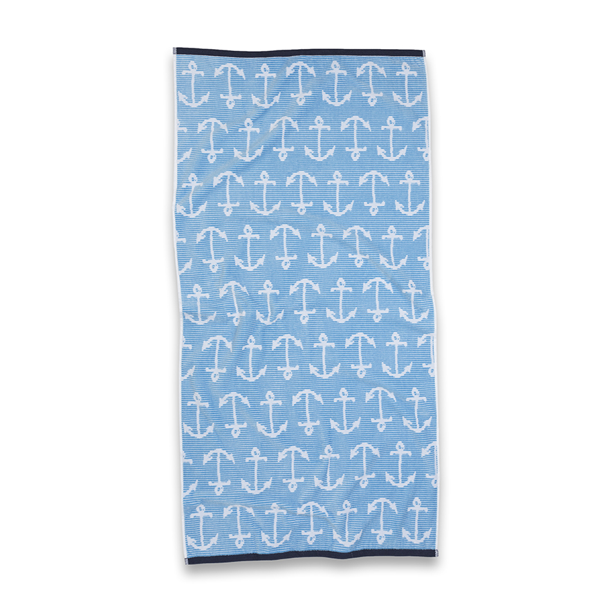 Adairs Kids Velour Beach Towel Anchors Adairs