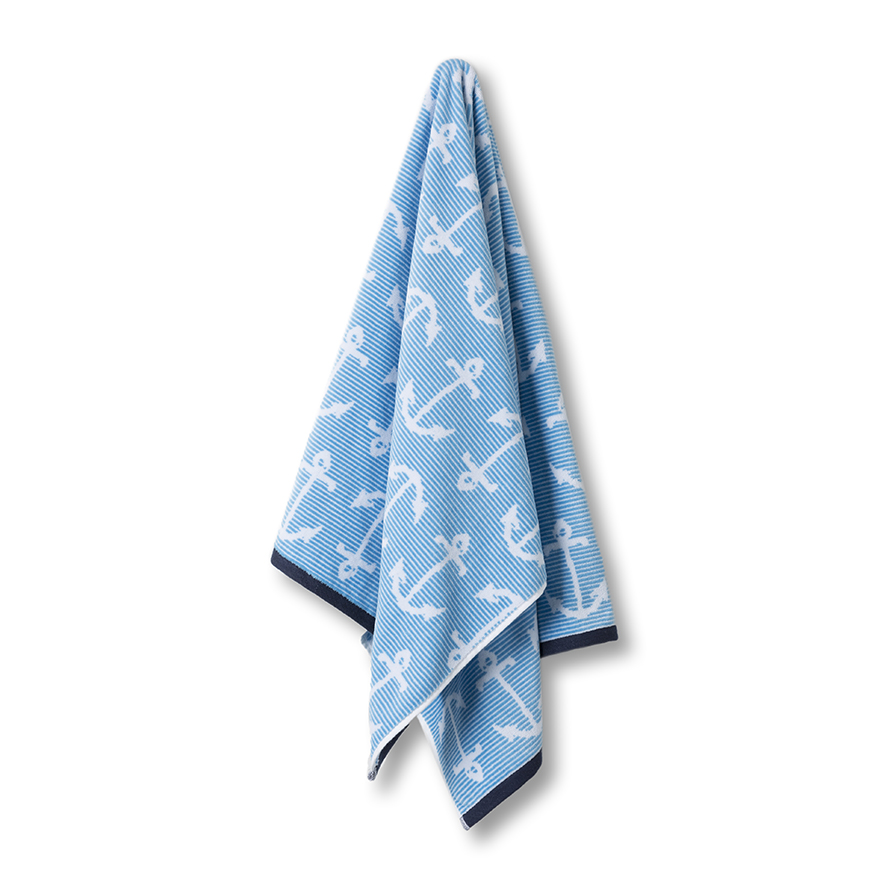 Adairs Kids Velour Beach Towel Anchors Adairs