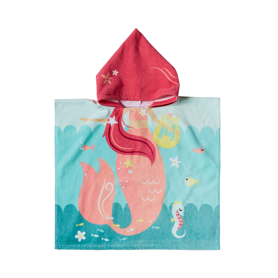 Adairs Kids Hooded Beach Towel Mimi Mermaid Adairs