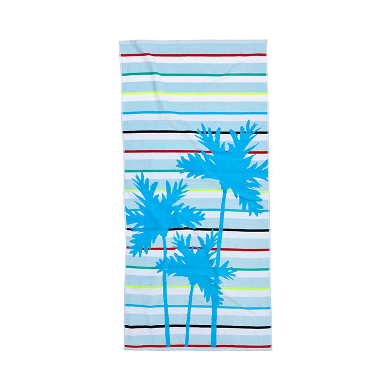 Adairs Kids - Velour Beach Towel 18 Blue Palms | Adairs