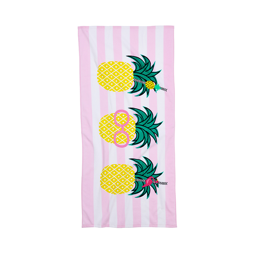 Adairs Kids Printed Beach Towel Cool Pineapples Adairs