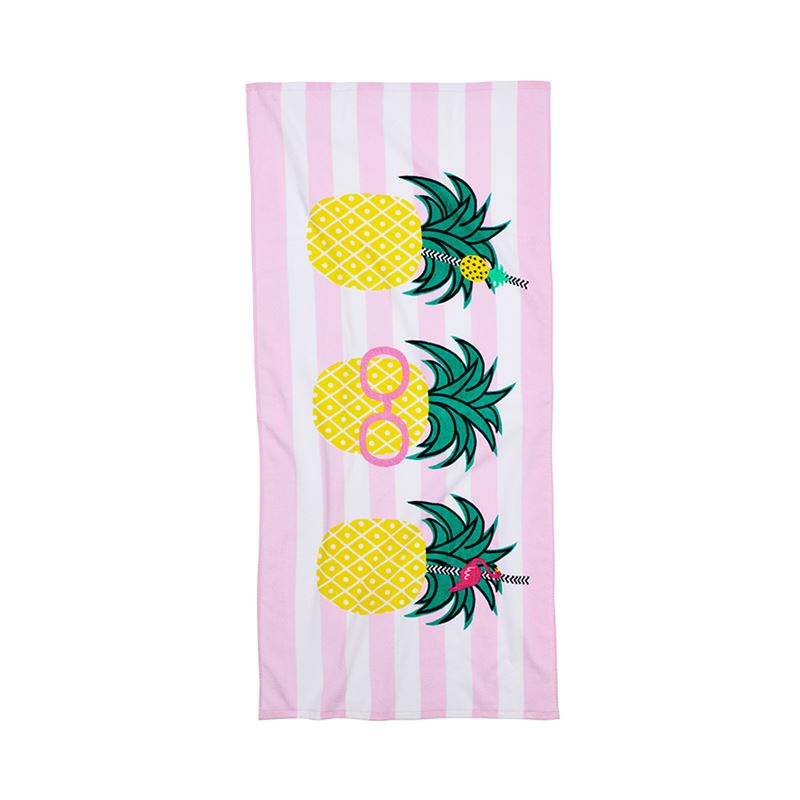 Printed Beach Towel Cool Pineapples