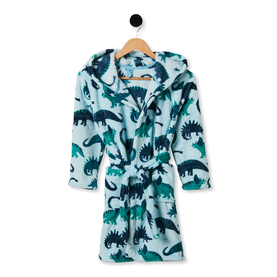 Adairs Kids Ultra Soft Kids Dinosaur Bathrobe Adairs