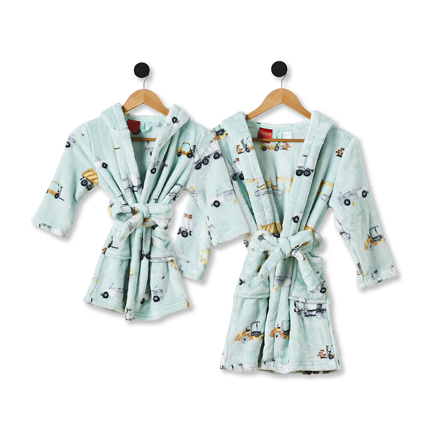 Adairs Kids - Ultra Soft Under Construction Kids Bath Robe | Adairs