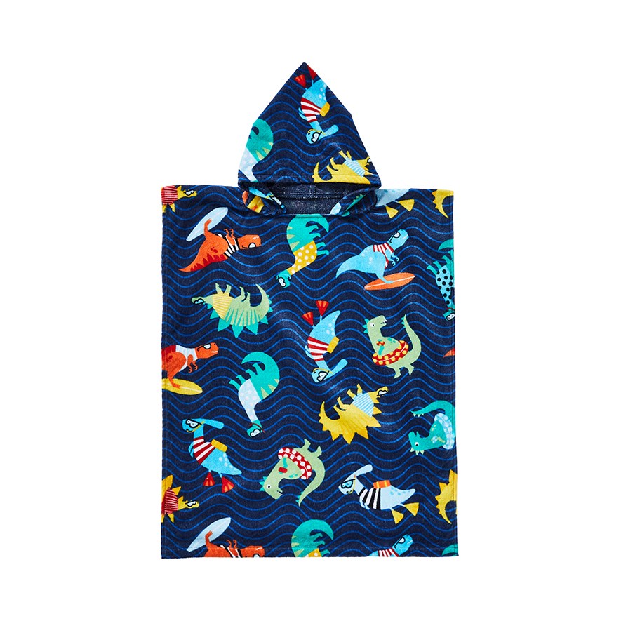 Adairs Kids Surfing Dinos Hooded Beach Towel Adairs