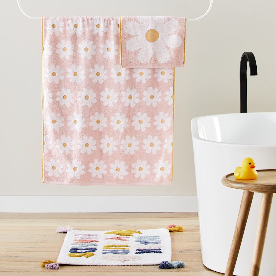 Daisy Floral Towel Range | Bathroom | Adairs Kids