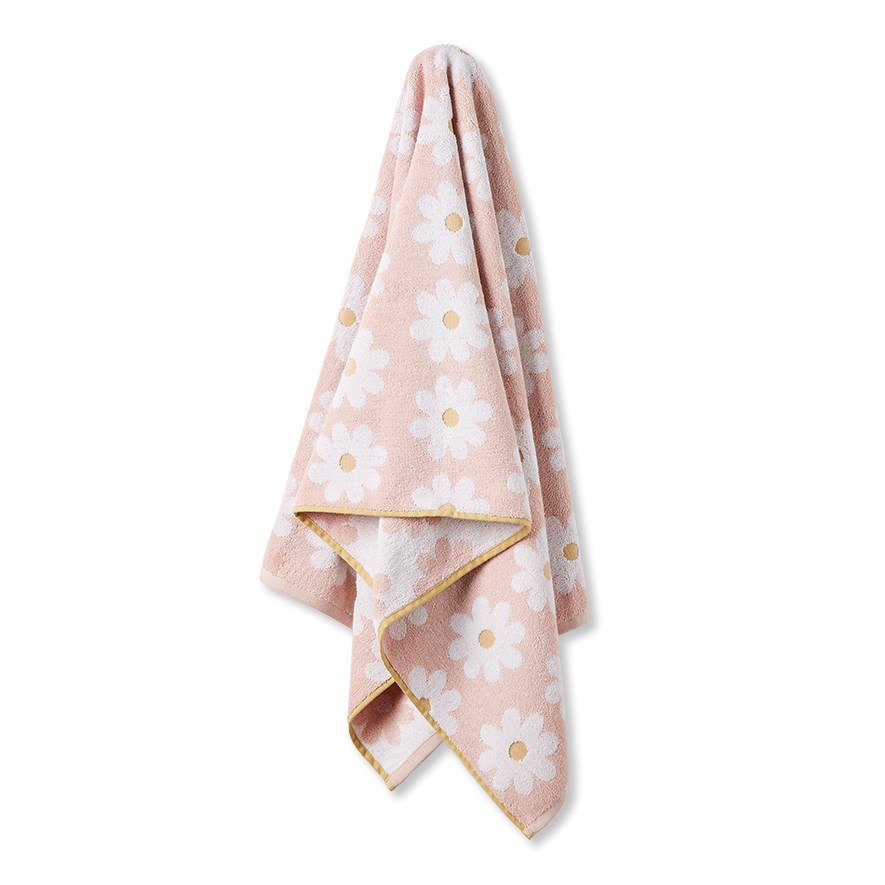 Adairs Kids Daisy Floral Pink Towel Range Adairs