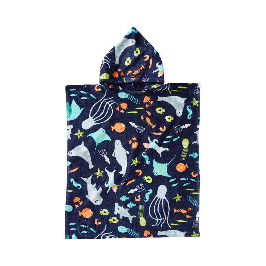 Adairs Kids Underwater Large Beach Hooded Towel Adairs