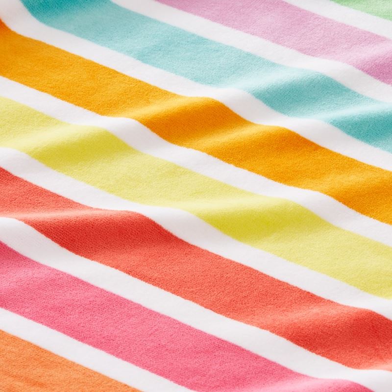 Adairs Kids - Velour Pink Stripe Beach Towel | Adairs