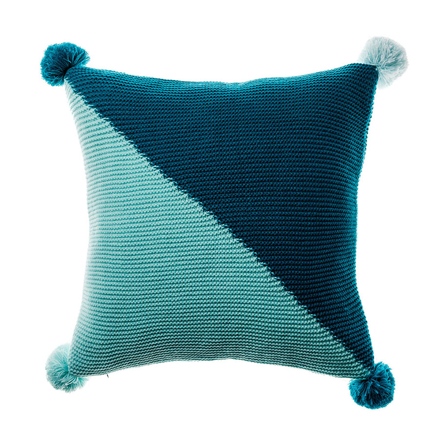 Adairs Kids Pom Pom Mint Cushion Adairs