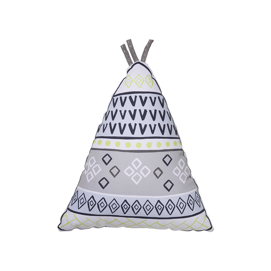 Adairs Kids Designer Grey Teepee Cushion Adairs