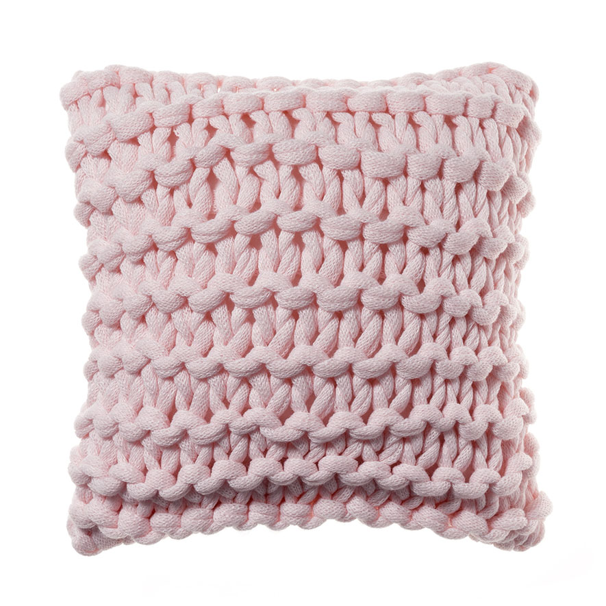 Adairs Kids Kennedy Knit Pink Cushion Adairs