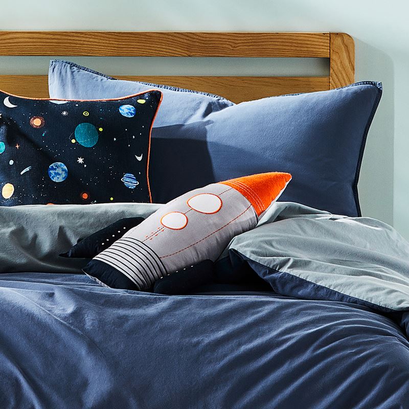 Neon Rocket Grey & Orange Cushions Co-Ordinate Range
