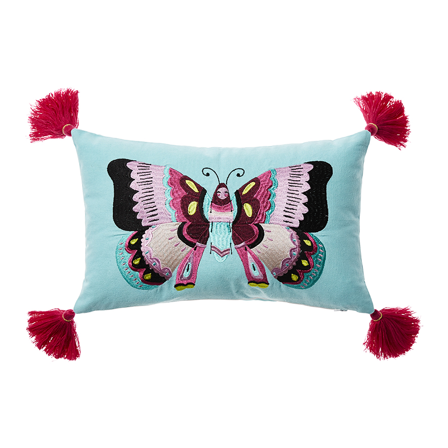 Adairs Kids Embellished Cushion Queen Butterfly Adairs