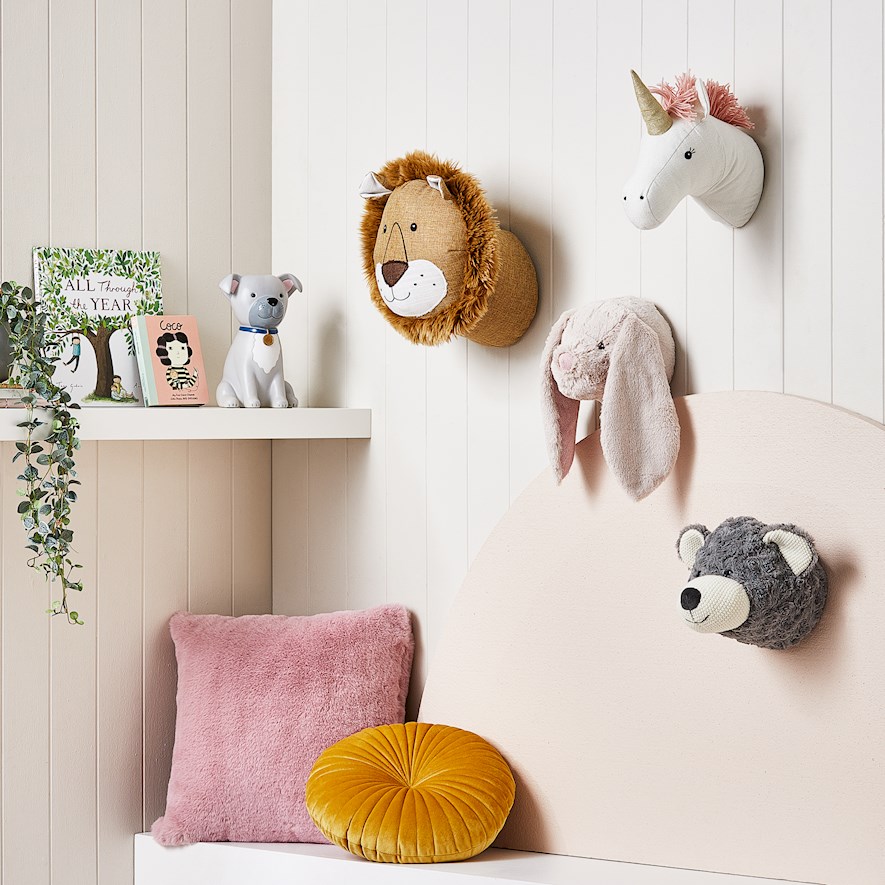 Adairs Kids Mustard Velvet Novelty Round Cushions Adairs