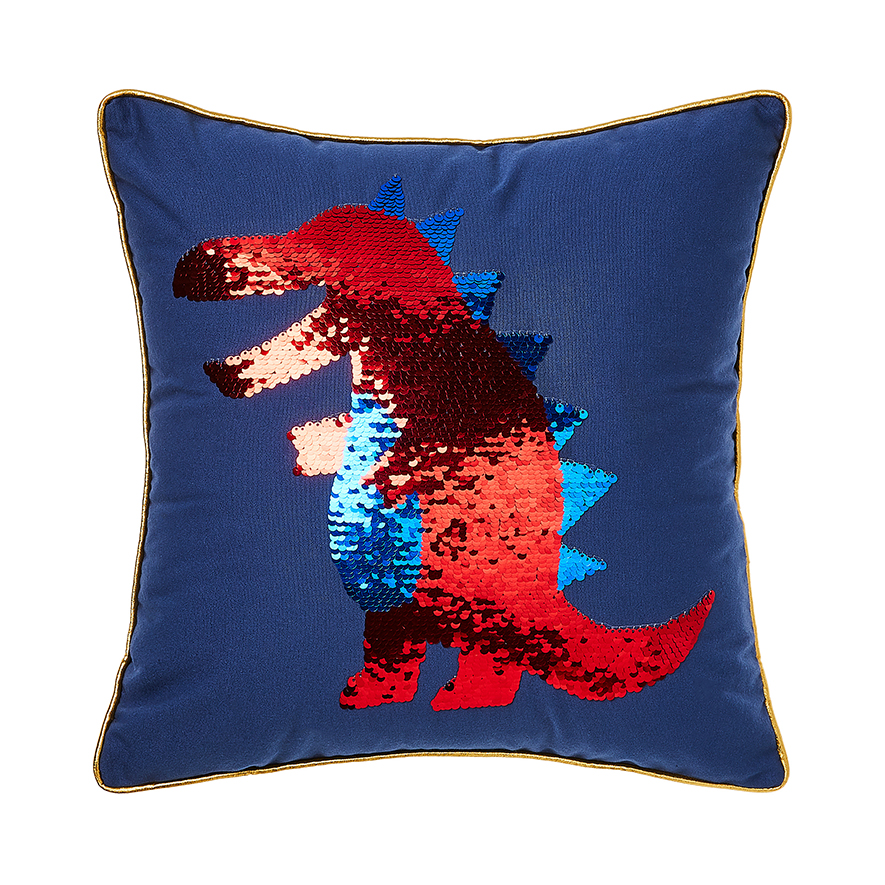Adairs Kids Classic Cushion Range Sequin T Rex Adairs