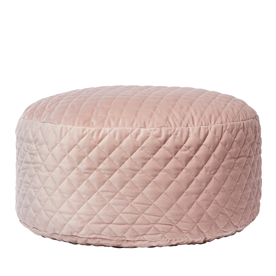 Adairs Kids - Floor Cushion Pink Quilted Velvet | Adairs
