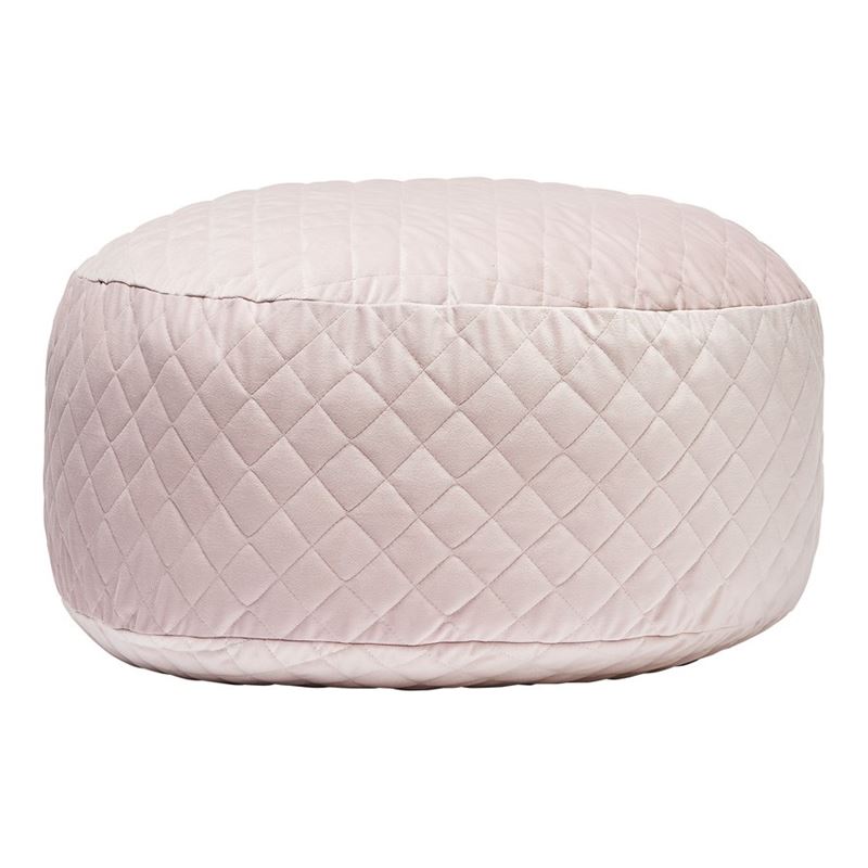 Powder Pink Quilted Velvet Floor Cushion