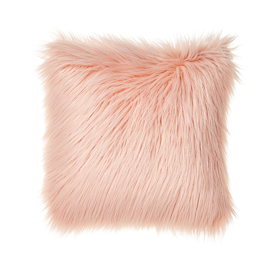 Adairs Kids Funky Fur Cushion Pink Adairs