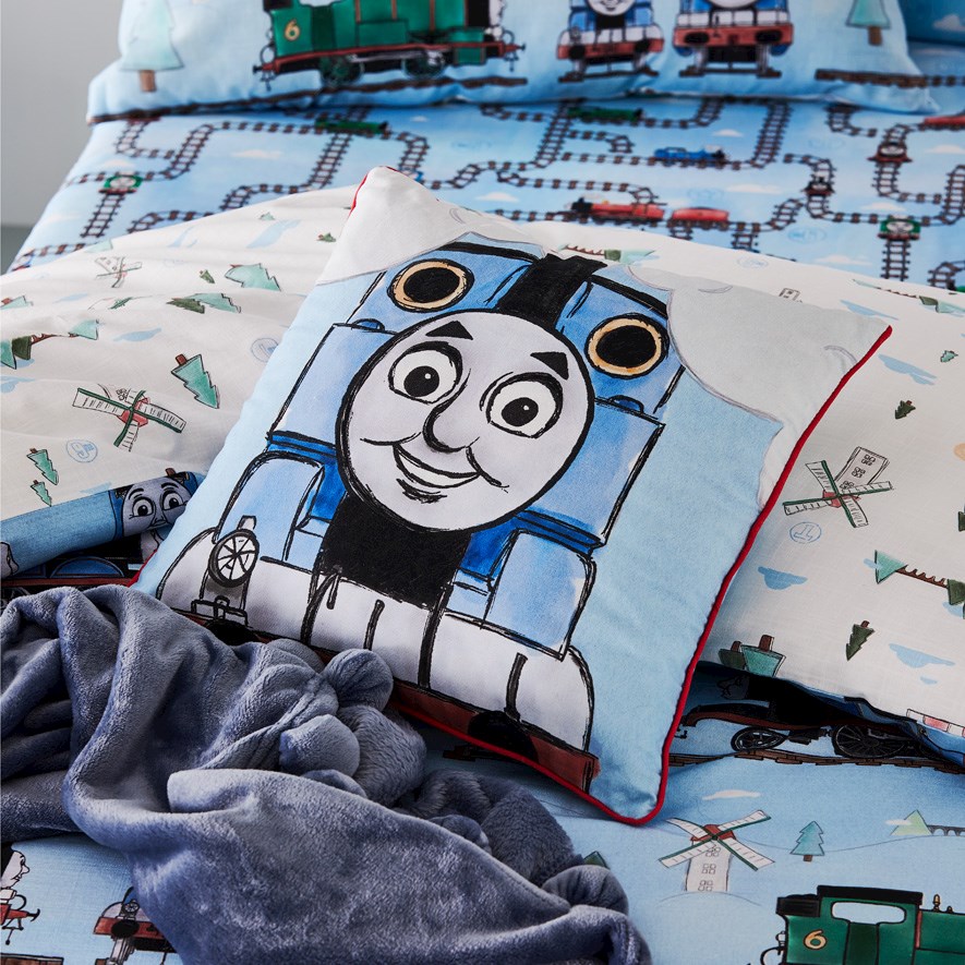 Thomas The Tank Engine Reversible Duvet Cover Set - Single Size Blue Bedding