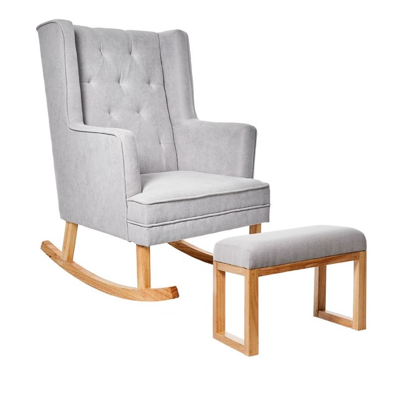 Hampton Grey Rocking Chair & Foot Stool Set