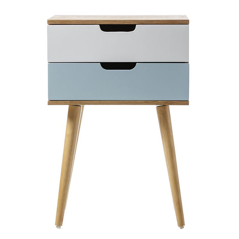 Louis 2 Drawer Side Table Pale Blue 