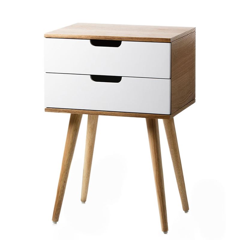 Louis White 2 Drawer Side Table