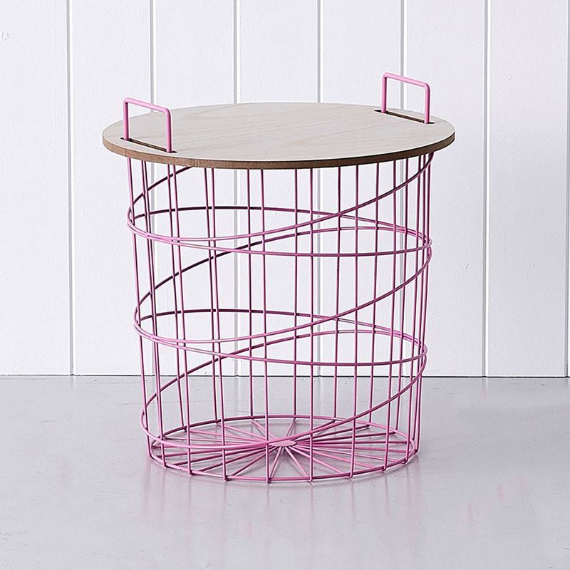 Lulu Wire Side Table Pink