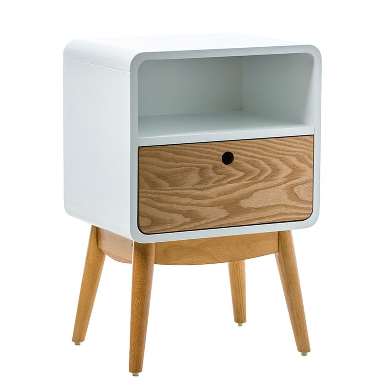 Jax Side Table White & Natural