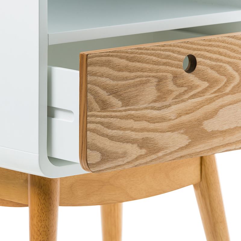 Jax Side Table White & Natural