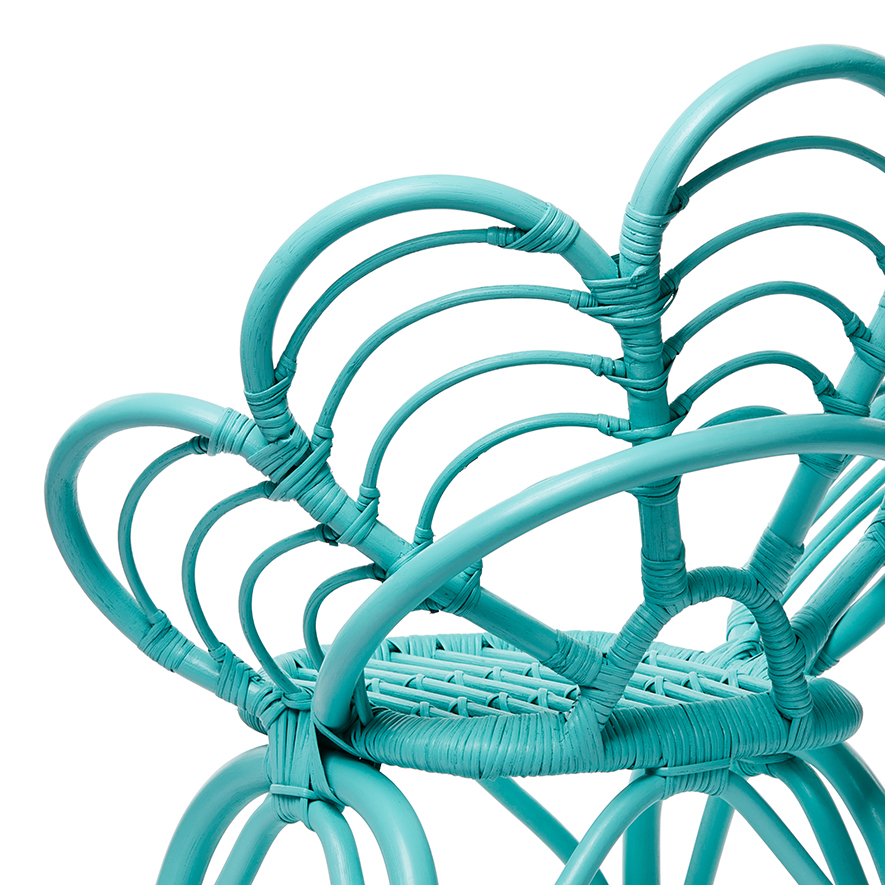 Adairs Kids Oasis Rattan 1 Seater Chair Aqua Adairs