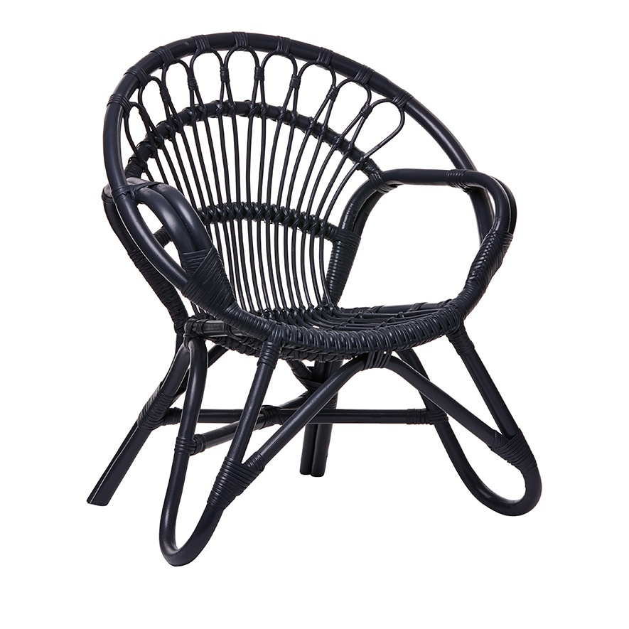 Adairs Kids Oasis Rattan Milo Jr. Chair Midnight Blue Adairs