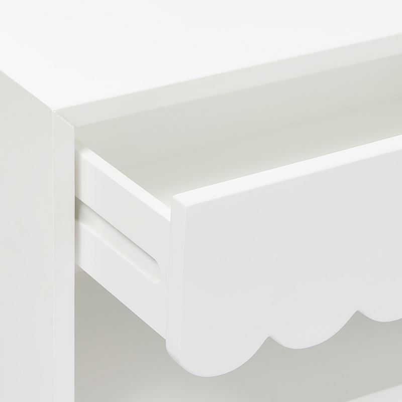 Sophia Furniture Collection White 1 Drawer Bedside Table