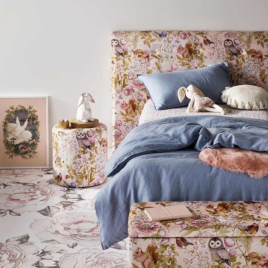 Adairs Kids Fleur Harris Woodlands Pink Blanket Box Adairs