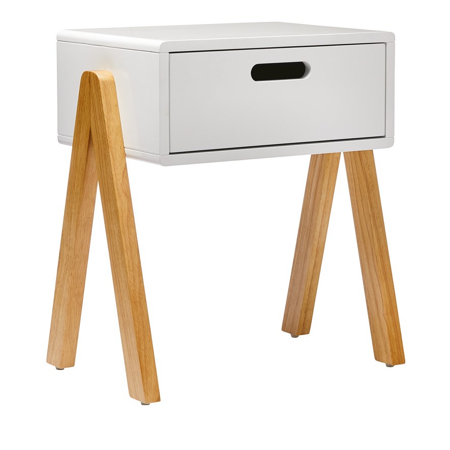 Adairs Kids Oslo White 1 Drawer Side Table Adairs
