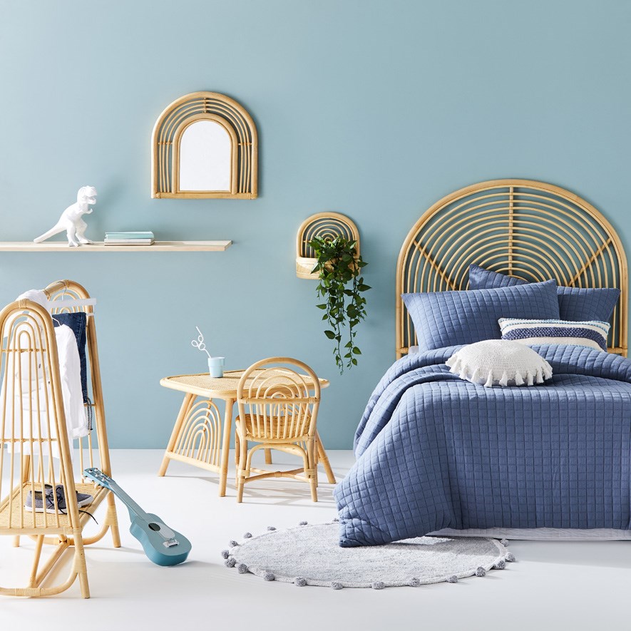 Adairs Kids Brighton Natural Rattan Bedhead Adairs