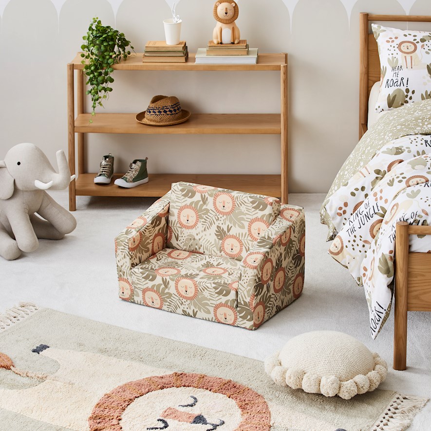 Adairs Kids King of the Jungle Flip Out Sofa Adairs