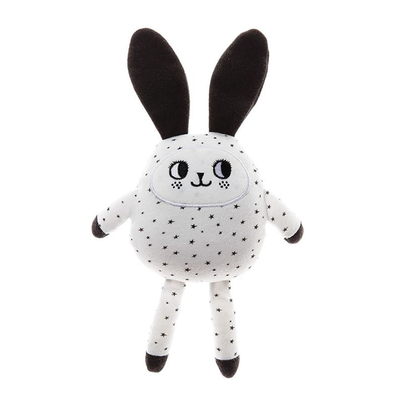 Organic Grid Blanket and Star Bunny Toy Gift Set
