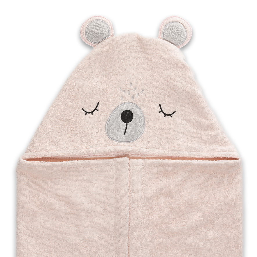 Adairs Baby Pink Bear Hooded Towel Adairs