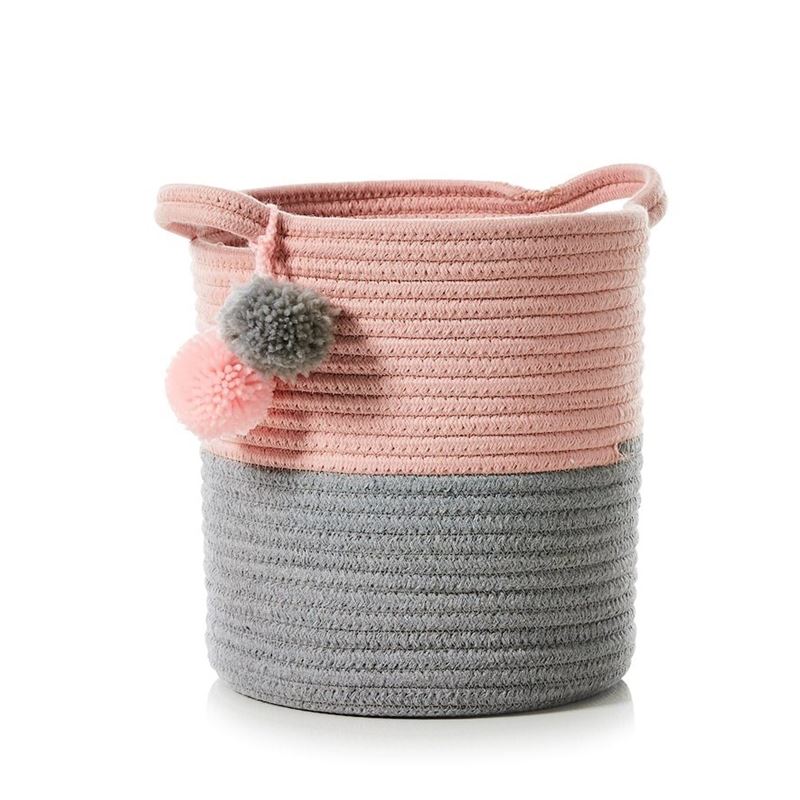 Remi Pink & Grey Rope Basket