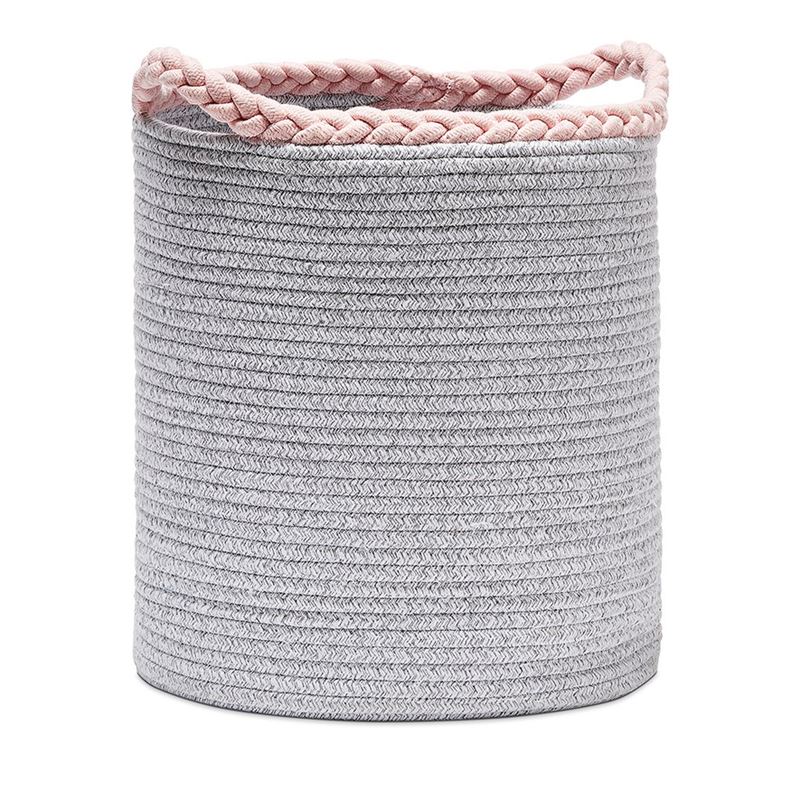 Cable Set of 2 Grey & Pink Baskets