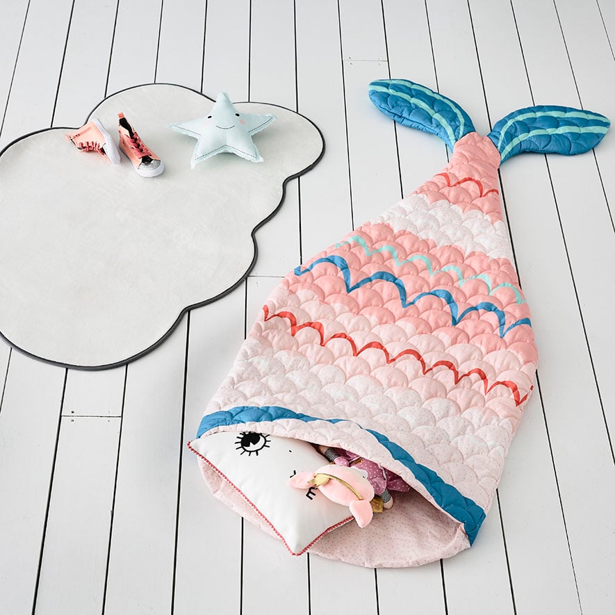 Adairs Kids Pink Mermaid Tail Sleeping Bag Adairs