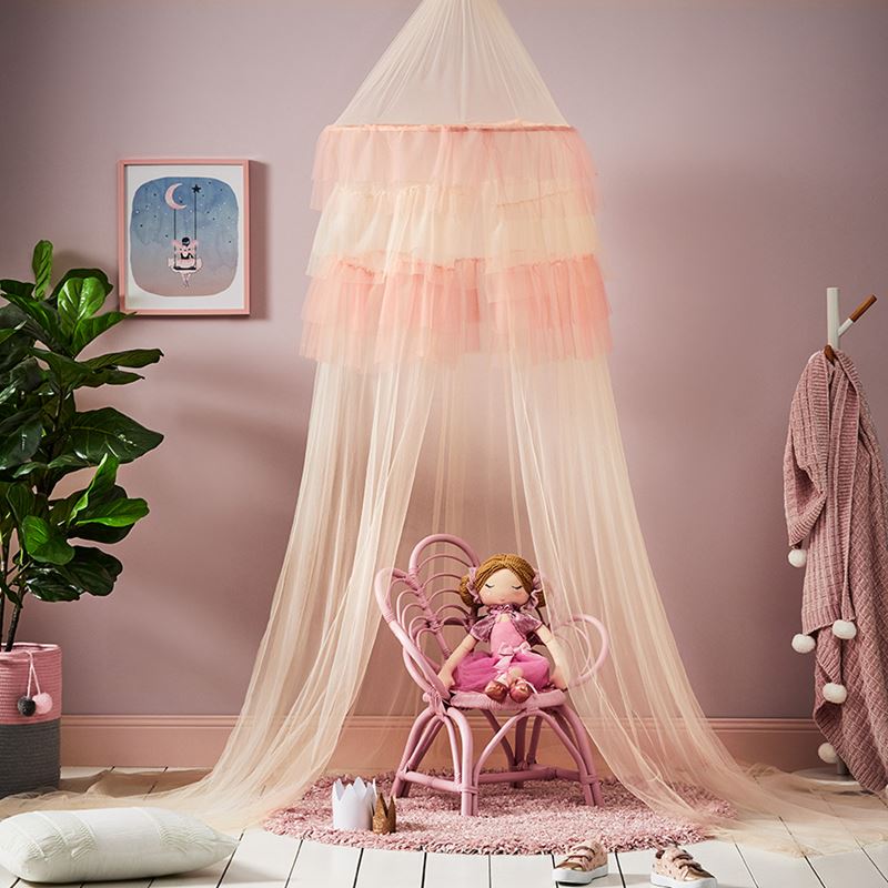 Princess Pink Ruffle Canopy