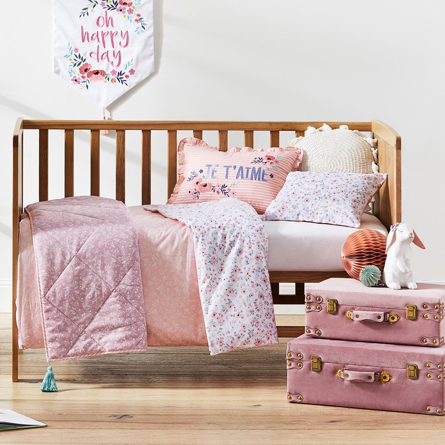 Adairs Kids Keepsake Pink Velvet Suitcase Set of 2 Adairs