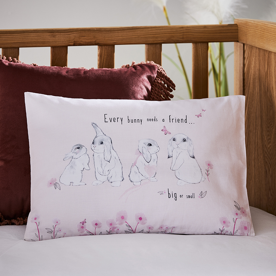Adairs Baby Butterfly Bunny Cot Text Pillowcase Adairs